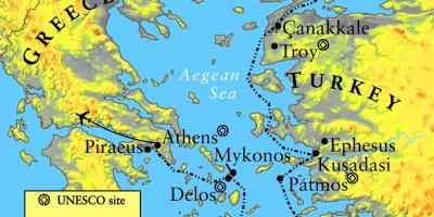 Grecia y Troya mapa - Mapa de Troya y Grecia (Sur de ...