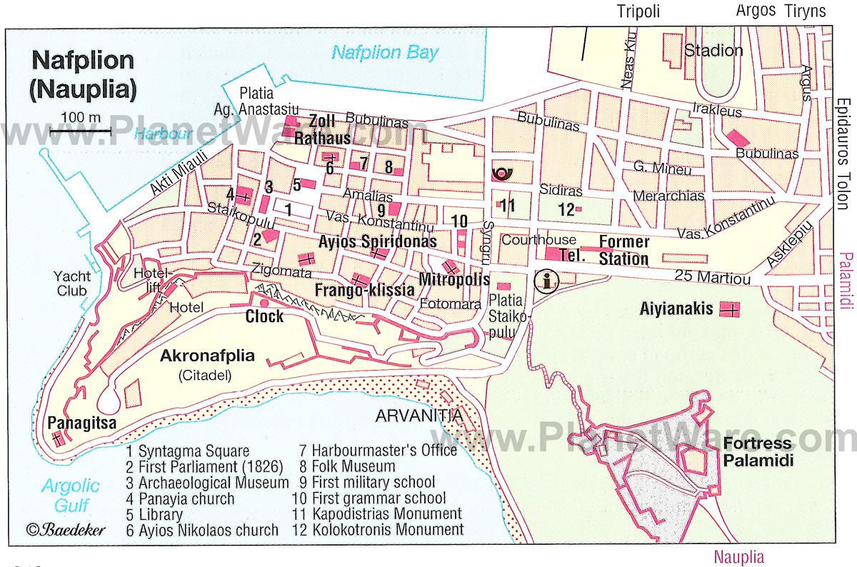 Nafplio, Grecia mapa - Mapa de Nafplio, Grecia (Sur de Europa - Europa)