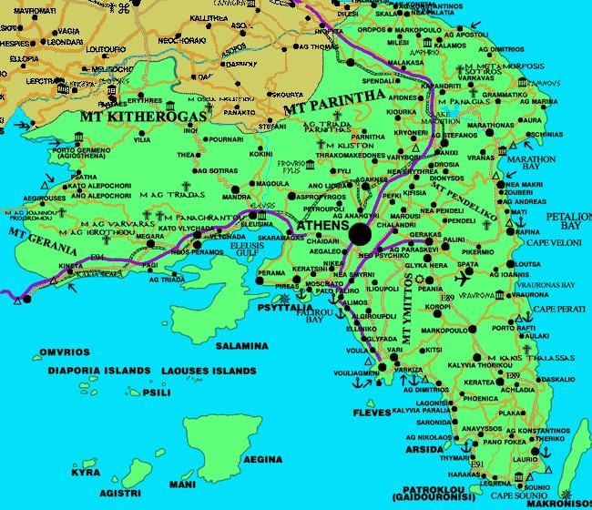Attiki, Grecia mapa