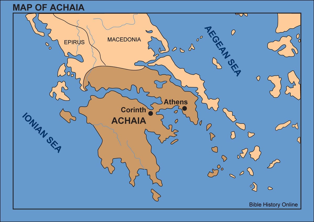 mapa de Corinto, Grecia