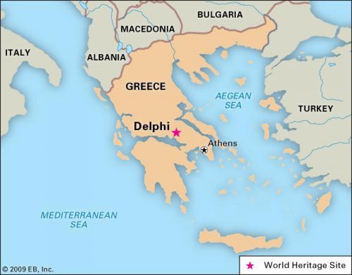mapa de Grecia Delphi