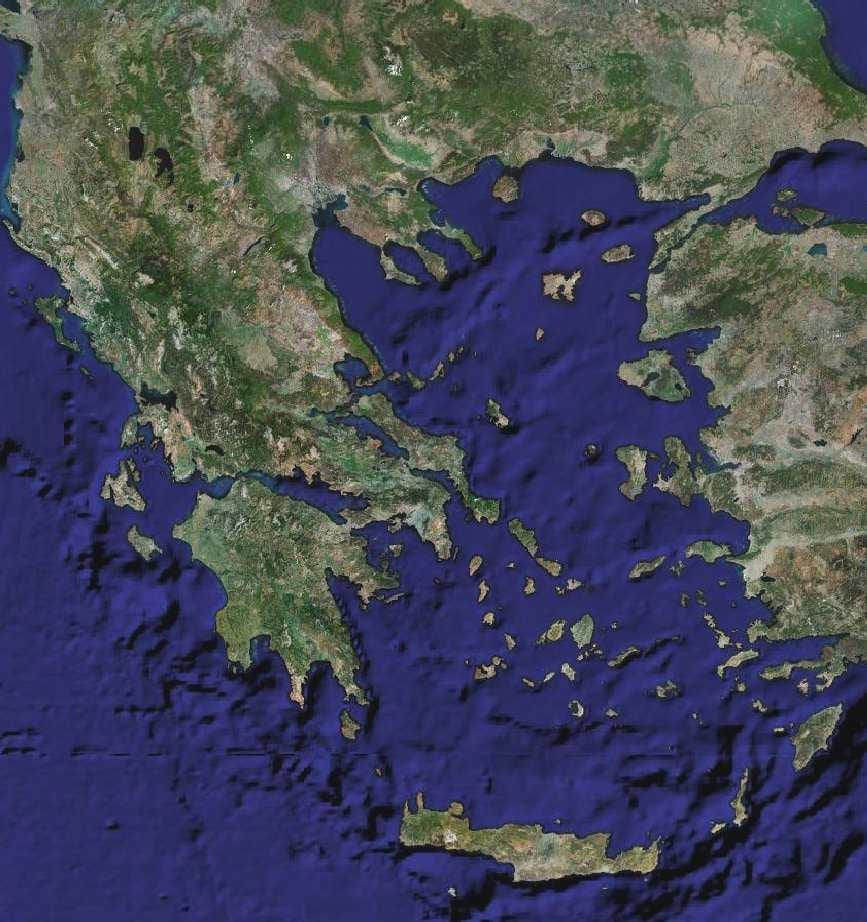 mapa de Grecia satélite