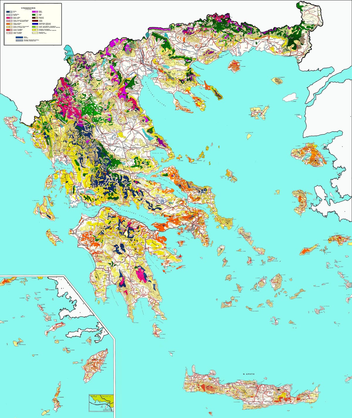 Hellas bosques mapa