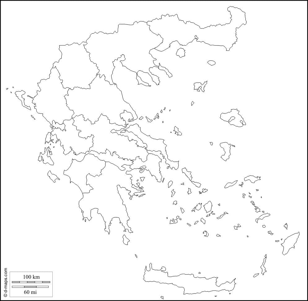 mapa de Grecia esquema