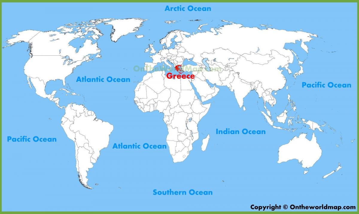 Grecia en el mapa del mundo