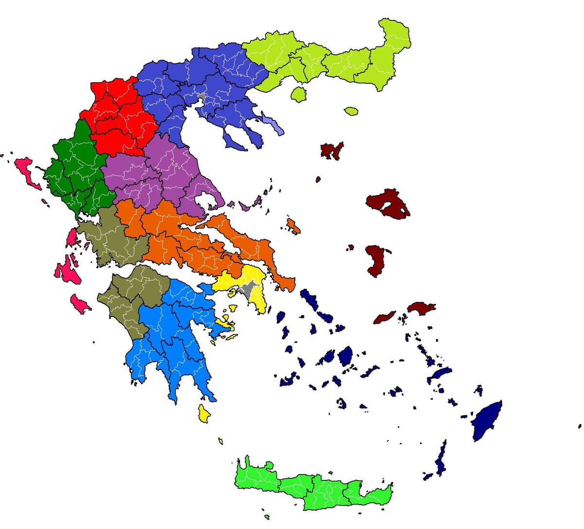 Hellas municipios mapa