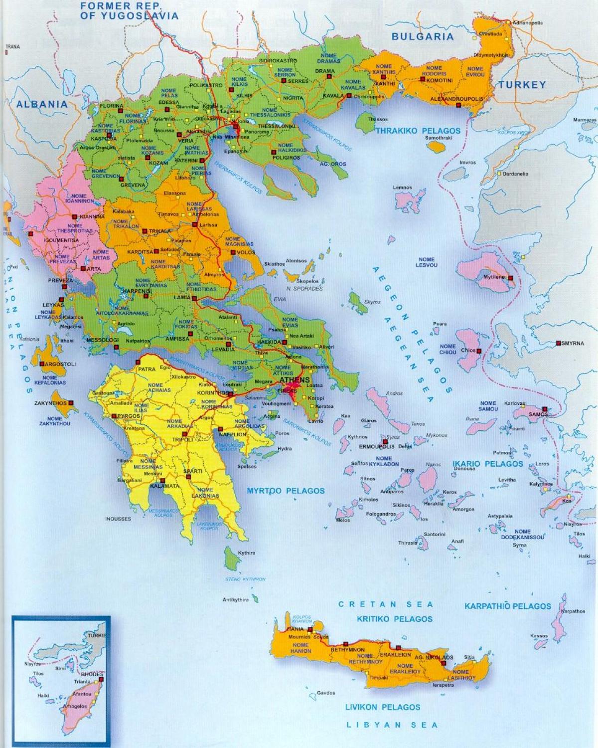 Ingles Mapa De Grecia Grecia Mapa En Ingles En El Sur De Europa Europa