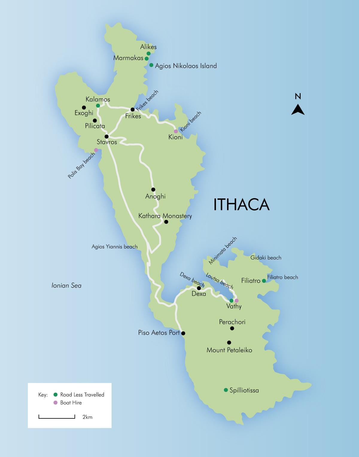 mapa de Ithaca Grecia