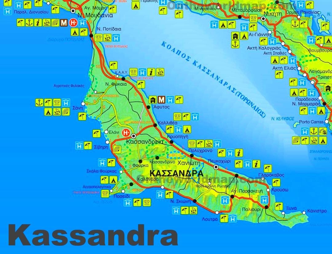 mapa de kassandra Grecia