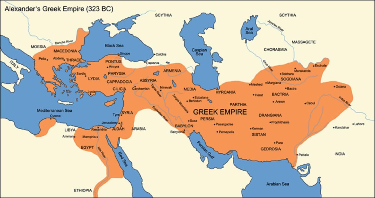 mapa de la civilización griega