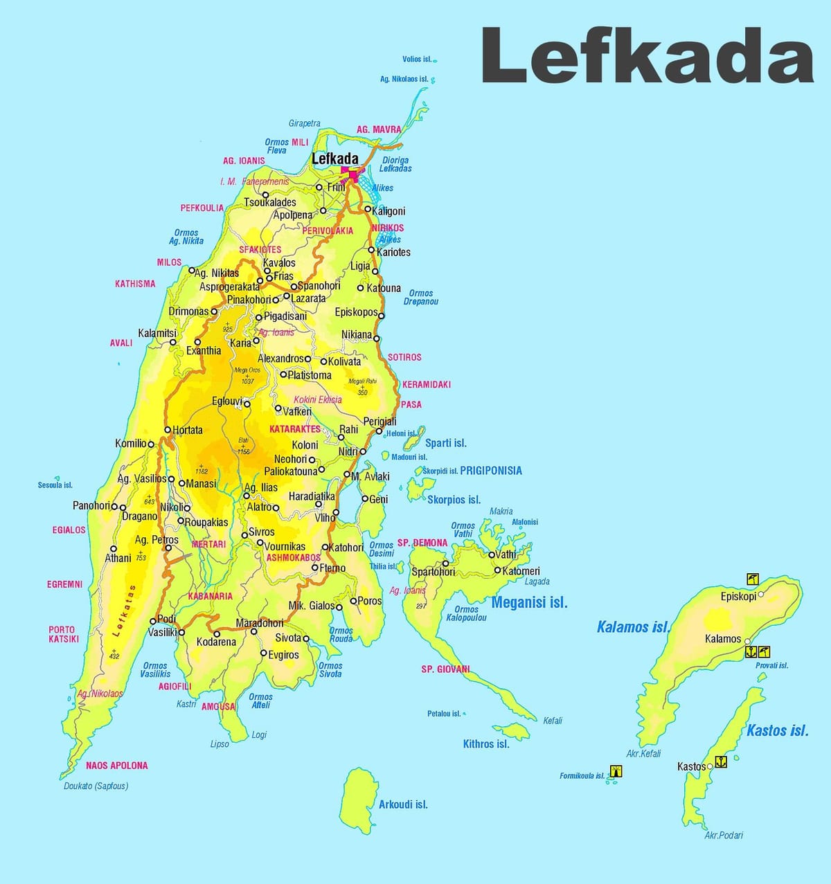 Grecia Lefkada mapa
