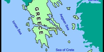 Mapa de Creta y Grecia