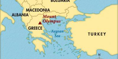 Mapa de el monte Olimpo en Grecia