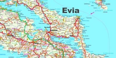 Mapa De Evia, Grecia