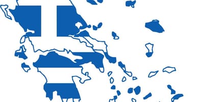 Grecia mapa de la bandera