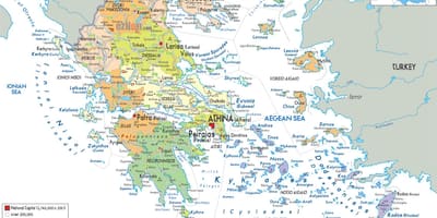 Mapa de Grecia con las ciudades