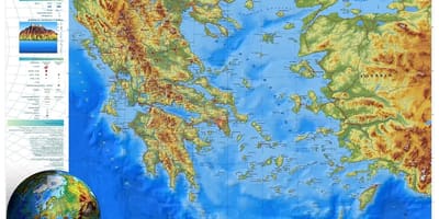Mapa de elevación de Grecia