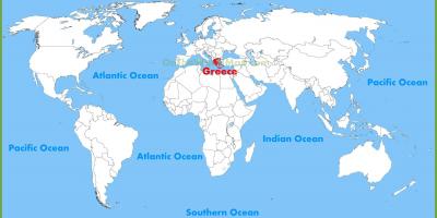 Grecia en el mapa del mundo