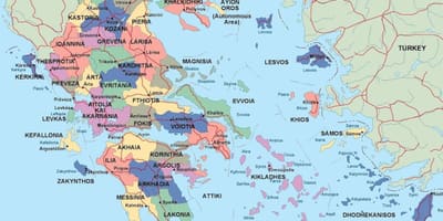 Mapa político de Grecia