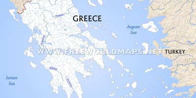 Los ríos en Grecia mapa