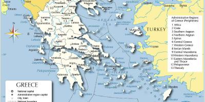 Mapa de Grecia y los países vecinos