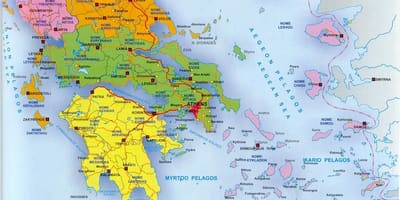 Mapa de Grecia y las islas griegas