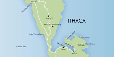 Mapa de Ithaca Grecia