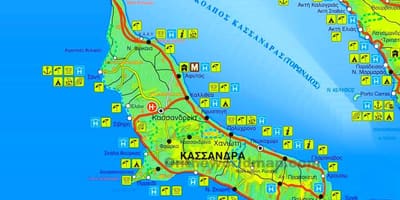 Mapa de kassandra Grecia