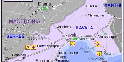 Mapa De Kavala, Grecia