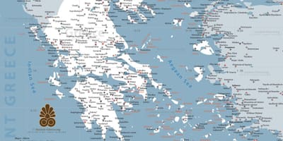 Un mapa de la antigua Grecia