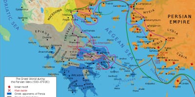 Mapa de la antigua Grecia y Persia