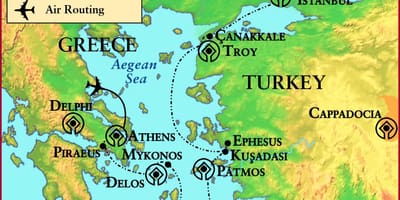 Mapa de la antigua Grecia y Troya