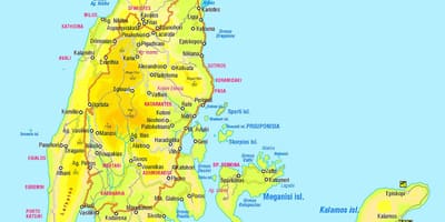 Grecia Lefkada mapa