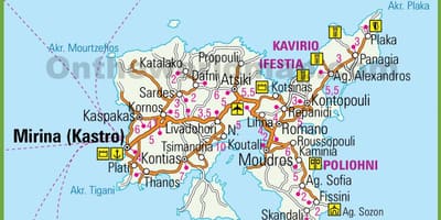 Lemnos mapa de Grecia