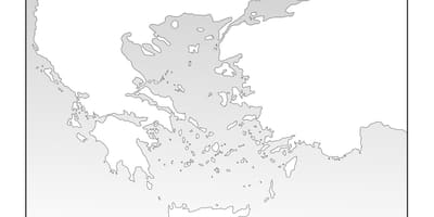 La antigua Grecia mapa en blanco