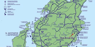 Mapa De Paros, Grecia