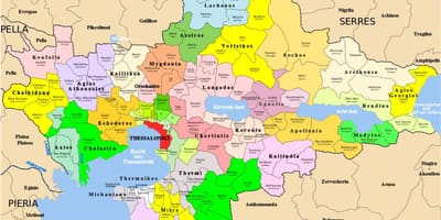 Mapa De Tesalónica, Grecia
