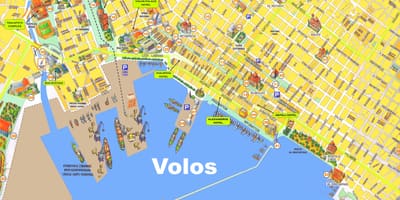 Mapa De Volos, Grecia